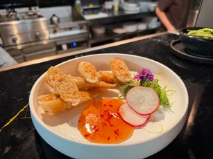 Frittierte Frühlingsrollen mit süßer Chilisauce